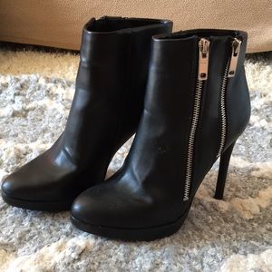 Forever21 heeled ankle booties, faux leather